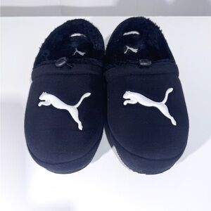 Puma Cozy Black Slippers with White Logo – Comfortable Everyday Slides